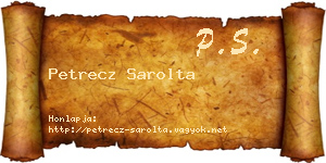 Petrecz Sarolta névjegykártya