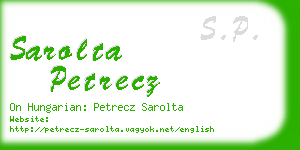sarolta petrecz business card